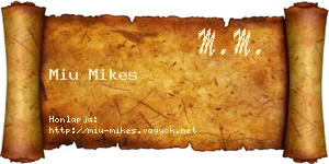 Miu Mikes névjegykártya